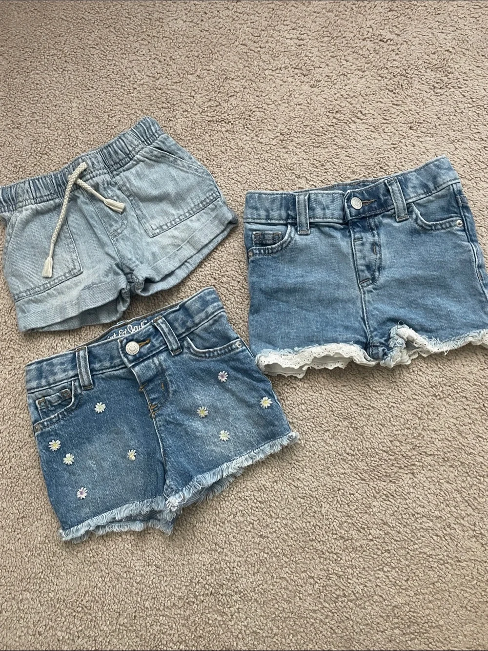 Girls Light Blue Denim Shorts Bundle - Pack of 3